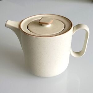 World Market Cream Ceramic Teapot